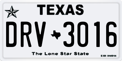 TX license plate DRV3016