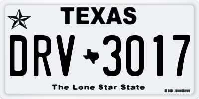 TX license plate DRV3017