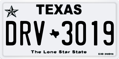 TX license plate DRV3019