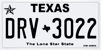 TX license plate DRV3022