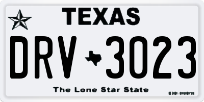 TX license plate DRV3023