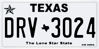 TX license plate DRV3024