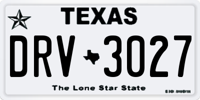 TX license plate DRV3027