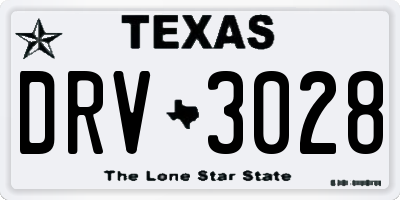 TX license plate DRV3028