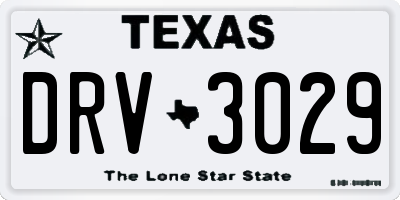 TX license plate DRV3029