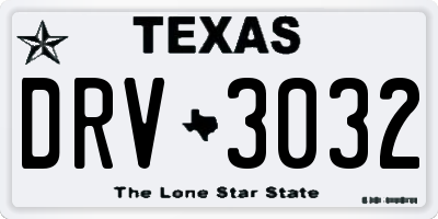 TX license plate DRV3032