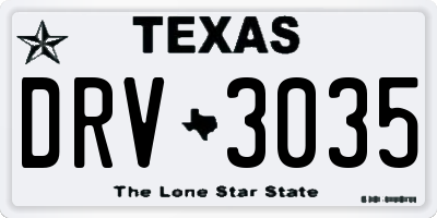 TX license plate DRV3035