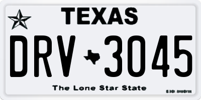 TX license plate DRV3045