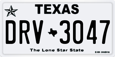 TX license plate DRV3047