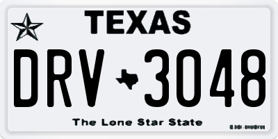 TX license plate DRV3048