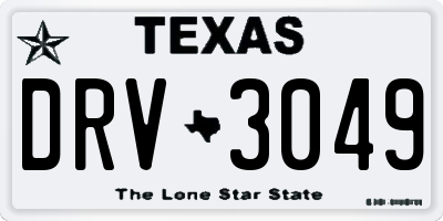 TX license plate DRV3049