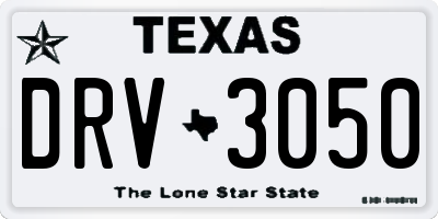 TX license plate DRV3050