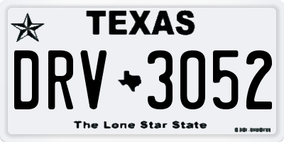 TX license plate DRV3052