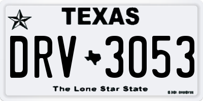 TX license plate DRV3053