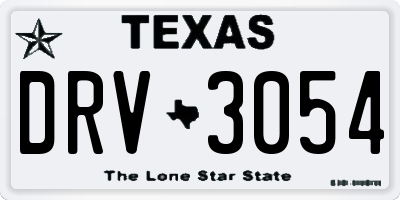 TX license plate DRV3054