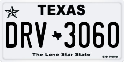 TX license plate DRV3060