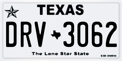 TX license plate DRV3062