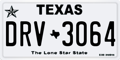 TX license plate DRV3064