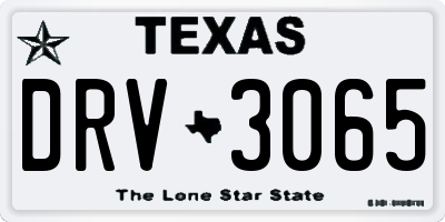 TX license plate DRV3065