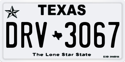 TX license plate DRV3067