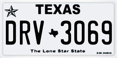 TX license plate DRV3069