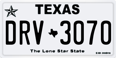 TX license plate DRV3070