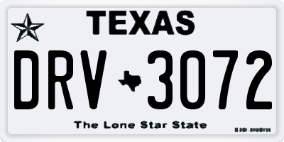 TX license plate DRV3072