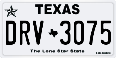 TX license plate DRV3075