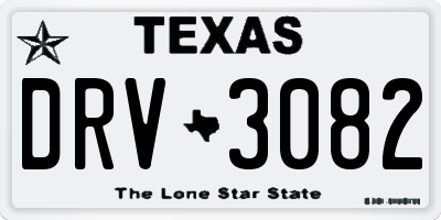 TX license plate DRV3082