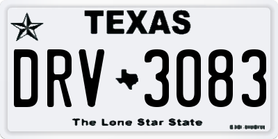 TX license plate DRV3083