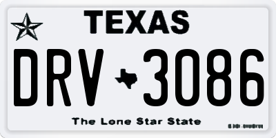 TX license plate DRV3086