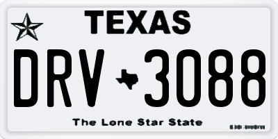 TX license plate DRV3088