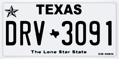 TX license plate DRV3091