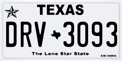 TX license plate DRV3093