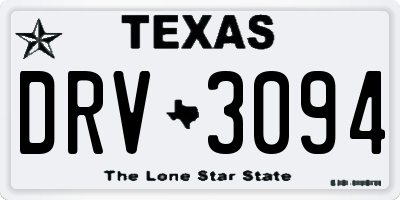 TX license plate DRV3094