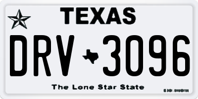 TX license plate DRV3096