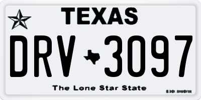 TX license plate DRV3097