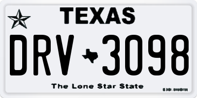 TX license plate DRV3098