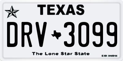 TX license plate DRV3099