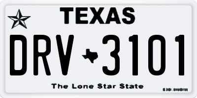 TX license plate DRV3101