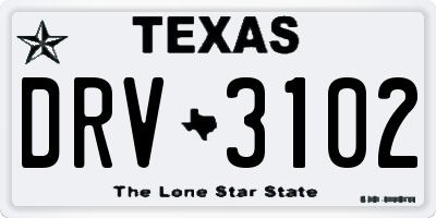 TX license plate DRV3102