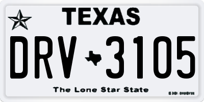 TX license plate DRV3105