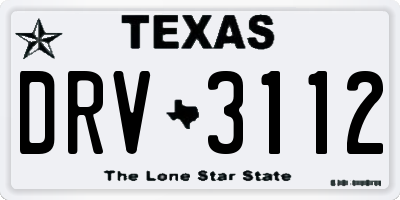 TX license plate DRV3112