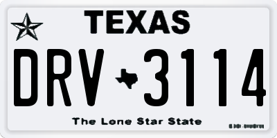 TX license plate DRV3114