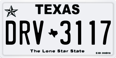 TX license plate DRV3117