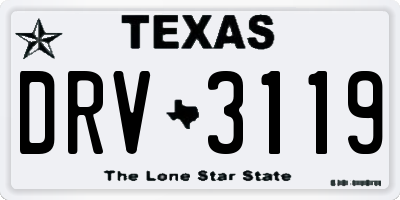 TX license plate DRV3119