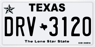 TX license plate DRV3120