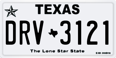 TX license plate DRV3121