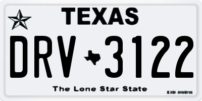 TX license plate DRV3122