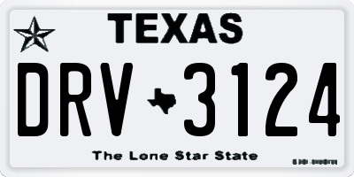 TX license plate DRV3124